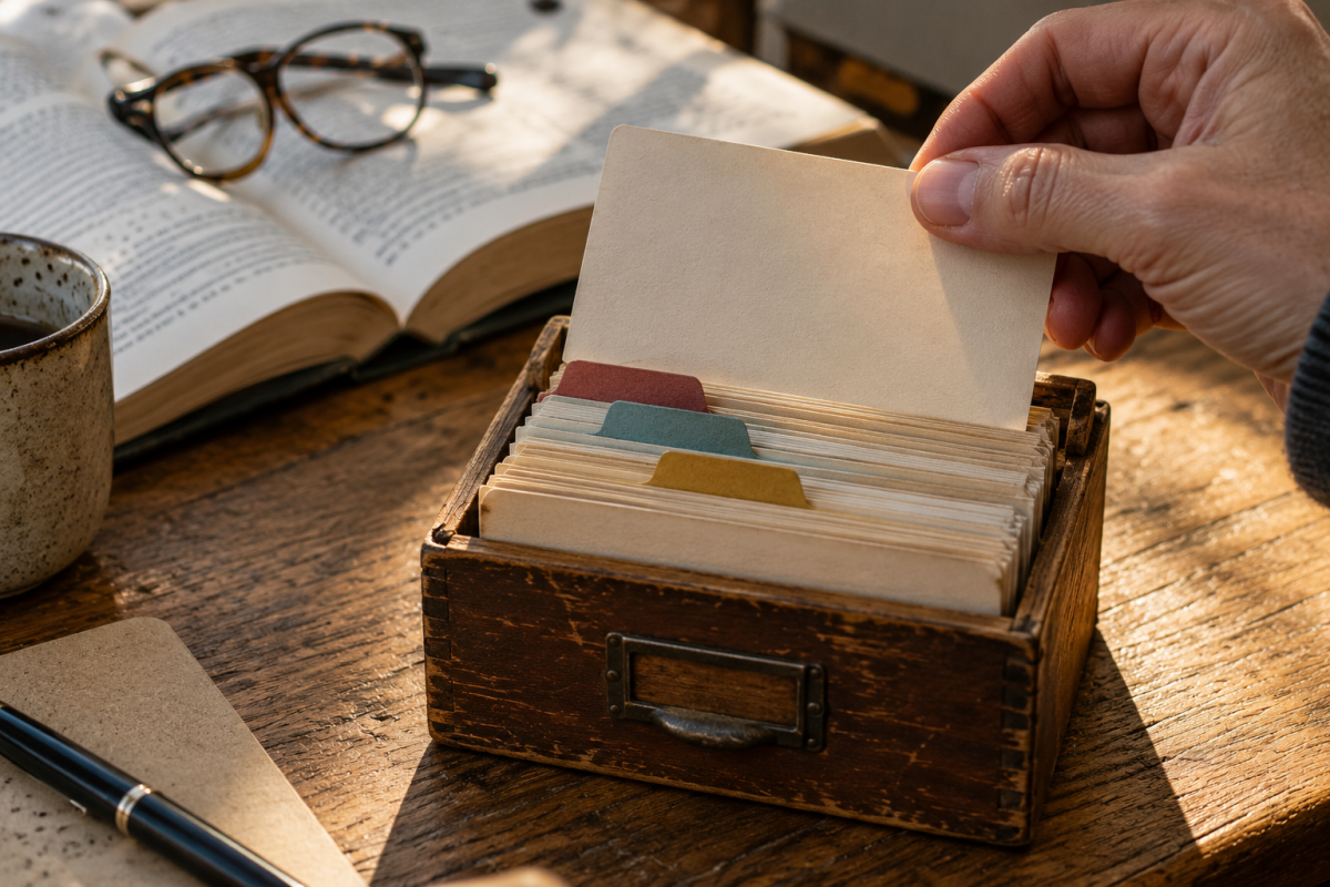 Revision-card box