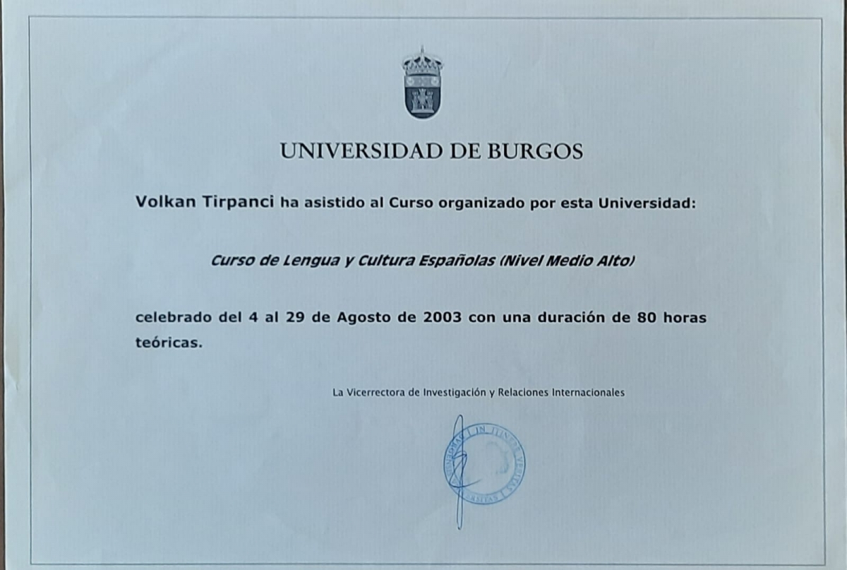burgos spanish certificate