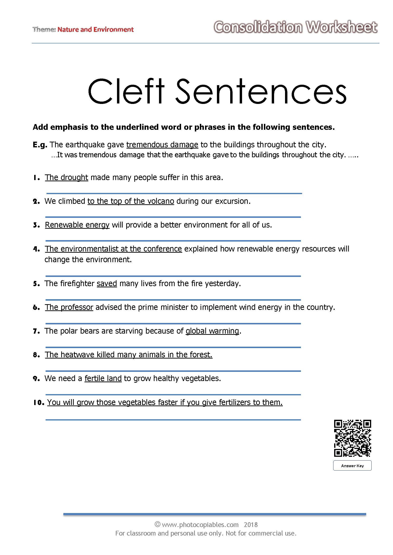 Cleft Sentences Esl Worksheets