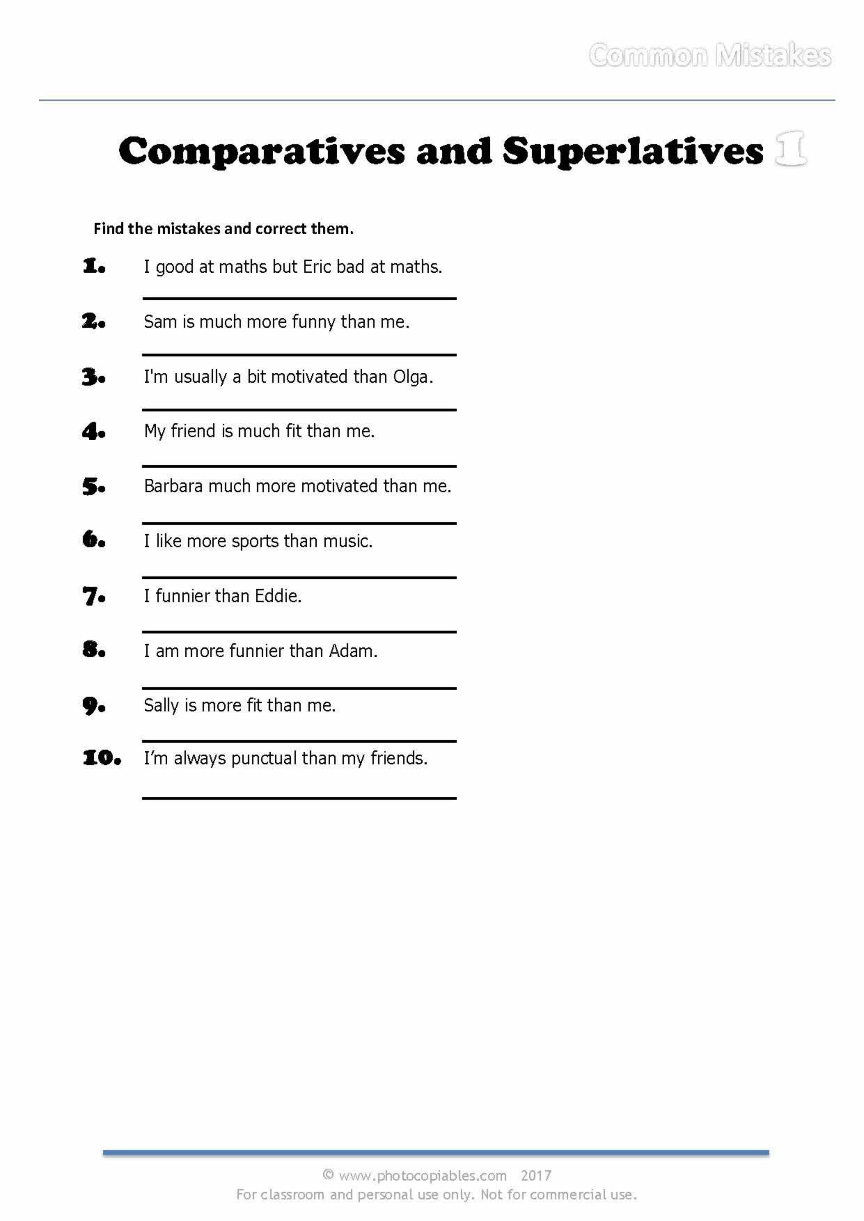 comparatives and superlatives_common mistakes 1 comparatives and superlatives common mistakes 1