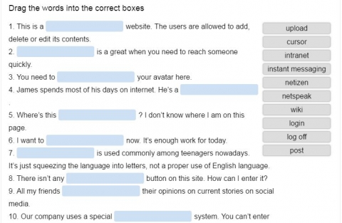internet online vocabulary quiz pic