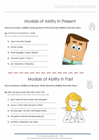 modals of ability quiz photocopiables
