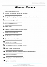 Future tenses common mistakes worksheet