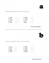 Present Simple Spelling rules worksheet