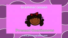 Present Continuous Grammar Lesson slide 1
